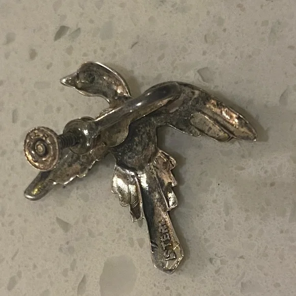 Vintage sterling silver screw on bird earrings - Picture 4 of 6